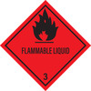 Piktogramm+Text "Flammable liquid" ADR 3 Vinylkleber 100x100mm
